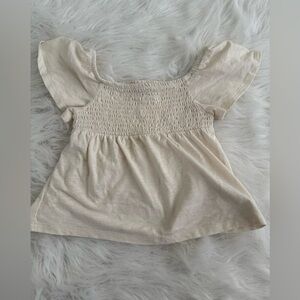 🎄Old Navy Cream Smocked Blouse